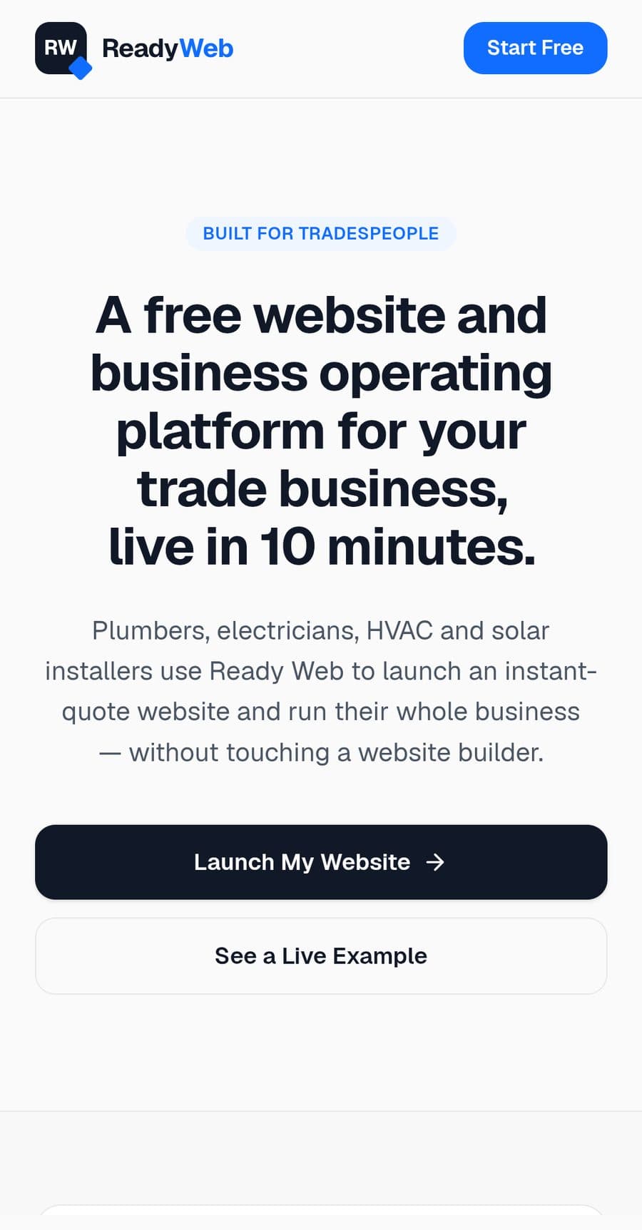 Ready Web website