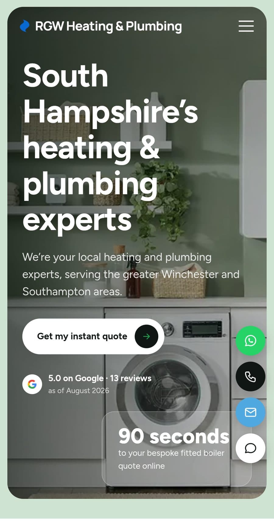 RGW Heating & Plumbing website